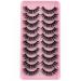 10 Pairs Clear Band Russian Volume Fluffy Strip Lashes - Naturally Wispy D Curly False Eyelashes (HT77-6) | International Shipping Available - Buy Online on SooperMarket.com