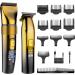 Hatteker Professional Hair Clippers and T-Blade Trimmer Kit for Men - Gold 17 Piece Set | Cordless Beard Barber Clipper, Haircut Grooming Kit, IPX7 Waterproof - Buy Online on SooperMarket.com