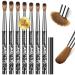 Saviland Kolinsky Acrylic Nail Brush Set - 7PCS Black Acrylic Nail Brushes for Acrylic Application, Professional Acrylic Powder Brush for Acrylic Nails Extension & Carving Size 4/6/8/10/12/14/16 A-7PCS Acrylic Nail Brush Set