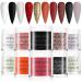 Saviland Acrylic Powder Set - 10 Colors Halloween Acrylic Nail Powder Set Dance Queen Professional Red Brown Black Polymer Powder for French Acrylic Nails Extension 3D Nail Carving, Solon DIY Gifts A1-Gorgeous Party Queen