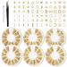 XEAOHESY 6 Boxes Gold Nail Charms for Nails Geometry Heart Moon Line Sea Creatures Metal Nail Studs 3D Nail Art Jewelry Decoration for Acrylic Nails With 1pc Tweezers and Wax Pencil for Rhinestones 6 Boxes Gold Nail Charms-02