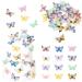 Rsstarxi 72 Pack Edible Butterfly Cupcake Toppers 3D Colorful Butterfly Cupcake Picks Realistic Butterfly Dessert Cake Decorations for Baby Shower Wedding Birthday Party Decorations Design 3