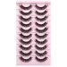 False Eyelashes Russian Strip Lashes D Curl 10 Pairs - Fluffy Extension Volume & Faux Mink Pack - 2 Styles Mixed - Dazzle with Style i-i - Buy Online on SooperMarket.com