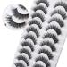 MilyBest 10 Pairs Asian Spiky Anime Mink Cat Eye False Eyelashes | Fluffy Wispy Clear Band for Natural Look & Extensions Pack A-Chic - 18MM - Buy Online on SooperMarket.com
