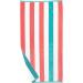 Amazon Basics Oversized Premium Cotton Beach Towel 2-Pack - Coral/Turquoise Pop Stripe - 36 x 72 - Extra Large Towels - Buy Online on SooperMarket.com