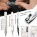 Three Swords Lucca 6-Piece Nail Care Set | Premium Manicure & Pedicure Kit in White Leather Gift Box - Buy Online on SooperMarket.com
