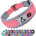Joytale dog collar softly padded neoprene collars for small dogs nylon reflective wide collar dog pink s (1 Pack) pink