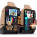 ACELIFE Car Organiser Car Seat Organiser for Kids 2pcs BackSeat Protector with 10" iPad Tablet Holder Car Tidy Organiser With Kick Mat & 9 Pockets for bottles toys books Car Accessories for Toddlers Black B