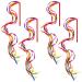 Niuhong 4 pcs rainbow tapes stick dance tapes vertebral strap skill baton rod rod rod girl dance band art dances streamer juggling towels for children rainbow ribbon stick