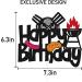 Barbecue Cake Topper for BBQ Sausage Roti Grill Cooking Theme Happy Birthday Cake Decorations Kids Boy Girl Bday Party Handmade Double Side Glitter Black Supplies Decor - Buy Online on SooperMarket.com
