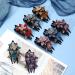 Rhinestone Double Flower Hair Clip Set - 8 Pieces | Crystal Glitter Hair Accessories for Women and Girls - Buy Online on SooperMarket.com