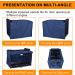 Durable Dog Crate Cover - Fits 24-48 Inches Wire Crate - Oxford Fabric - Medium and Large Dog Kennel Cover - Blue Rhombus - 2 Doors - Heavy Duty - Buy Online on SooperMarket.com