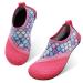 JIASUQI Kids Boys Girls Water Shoes Quick Dry Barefoot Aqua Socks for Beach Swimming Pool 10.5/11 UK Child Pink Scale