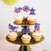24 Pcs Independence Day Cupcake Toppers Glitter National Flag Cake Topper Picks Toothpick Toppers 4th of July Flag Day Photo Props for Patriotic Party Supplies (eagle-godbless-you) - Buy Online on SooperMarket.com