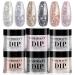 AZUREBEAUTY Dip Powder Nail Set Silver Pink Black Golden Yellow Glitter Sparkly Shiny Chrome Platinum 6 Colors All Seasons Dipping Powder Starter Kit Nail Art Manicure Salon No Need Nail Lamp Cured Champagne Glittery