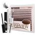 Lashview cluster lashes 300 PCs DIY cluster eyelash extensions natural look super thin band & soft with lash bond and Seal and cluster lash glue remover (natural d-big kit) 705dbig kit