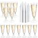 Champagne Flutes 5.5 Oz Clear Plastic Champagne Flutes 200 Pcs Champagne Glasses Disposable Toasting Glasses Crystal Plastic Wine Glasses for Wedding Flutes Party Drinking Cocktail Cups
