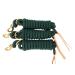 9 Foot Nylon Lead Rope with Leather Popper - Set of 3 Green