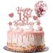 Larchio 18th Birthday Cake Topper, Rose Gold Happy 18th Birthday Cake Topper and Balloon Cake Topper for Girl Birthday Cake Decorations