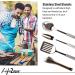 Outdoor Kitchen 10-Piece Cookware Set - Camping & RV Cooking Utensils in Compact Case - Stainless Steel Fork, Spoon, Knife & More - Grey - Buy Online on SooperMarket.com