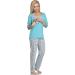 Be Mammy Nursing Pyjama Set - S Turquoise-2 | Comfortable Maternity Sleepwear - Buy Online on SooperMarket.com