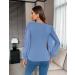 Fayenne Womens Tops Deep V Neck Cross Wrap Sexy Tops Polka Dot Mesh Long Sleeve T Shirt Casual Blouses M Grey Blue - Buy Online on SooperMarket.com