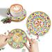 Coaster with Glass Mosaic Tiles Mosaic Kit with 6.1 inch Bamboo Coaster Crafts for Adults Mixed Color Mosaic Kit Mosaic Crafts Materials Package Household Decoration Daily Gift Home Decoration Round