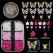 3D Flower Nail Charms 2 Boxes 3D Acrylic Flower Nail Art Metal Butterfly Nail Charms With Nail Gems Half Round Pearls Manicure Y2k Nail Art Accessories for Women Girls - Buy Online on SooperMarket.com