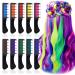 Kalolary Temporary Hair Chalk for Girl, 10 Colors Washable Color Hair Comb Rainbow Hair Dye Chalk Comb for Birthday Masquerade Cosplay DIY Decorate Gift