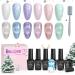 Beetles 6 Colors Holographic Glitter Cat Eye Gel Polish Kit with Magnet Romantic Galaxy Series Soak Off Uv Led Gel Nail Polish Home Diy Manicure Nail Salon Varnish 11-Romantic Galaxy