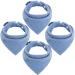 WD&CD 4 Pieces Triangle Baby Dribble Bibs with 2 Adjustable Button Soft & Absorbent for Boys Girls