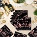 40 Rose Gold Napkins - 40th Birthday Party Decor | 33x33cm Paper Napkins for Men & Women - Buy Online on SooperMarket.com