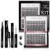 MilyBest DIY Lash Extension Kit 144 Pcs Individual Lashes Lash Bond and Seal Mascara Brush Eyelash Glue Remover Lash Applicator Tool Lash Clusters Kit for Eyelash Extensions Beginners Easy to Apply at Home (Kit  M03) D(1...
