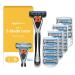 Amazon Basics 5-Blade MotionSphere Razor for Men with Dual Lubrication and Precision Trimmer, Handle & 16 Cartridges (Cartridges fit Amazon Basics Razor Handles only) (Previously Solimo) 17 Piece Set Handle + 16 Refills (R