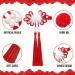6 Pairs Baby Girls Chinese Style Hair Clips with Hairy Furry Balls and Tassels - Red Lantern Butterfly Decor - Perfect for New Year and Spring Festival - Buy Online on SooperMarket.com