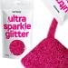 Hemway Ultrafine/Extra Fine Sparkle Glitter 100g 3.5oz Cosmetic Safe 1/128" - Dark Rose Dark Rose Pink Ultrafine - 100g