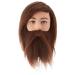 Bergmann Angelo Barber Training Head Men Real Hair with Beard 20cm Length 660g