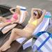 4 Pack Silicone Towel Bands for Beach, Pool, and Cruise Chairs - Blue/Turquoise - Buy Online on SooperMarket.com