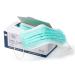 ISC Hygiene & Safety Mundsicht Mask (50 masks with an elastic band in comfort length 3-layer 100% PP with nose bracket glass fiber-free latex-free green white red yellow or blue 3-layer green