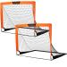 EliteGo Soccer Goals Kids Soccer Net for Backyard 4' x 3', Sets of 2 (Orange)