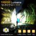 BERCOL Rechargeable LED Flashlight | 100000 Lumens Super Bright | Waterproof and 5 Modes | Ideal for Emergencies and Hiking | Black - Buy Online on SooperMarket.com