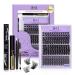 Lash Extension Set 156 PCs eyelash Extensions Set B & Q eyelash extension set Singing Mascara brush lash adhesive remote eyelashes Applicators for DIY Wimper Extensions (dolphinus kit) 1 piece (1 Pack) 156PCS-D-D -SUNSKIT