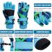 Kids Winter Gloves | Waterproof Snow Ski Gloves for Boys Girls | Blue Green | Size S (4-6 years) - Buy Online on SooperMarket.com