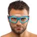 Cressi Galileo Adult Swim Goggles | Tempered Glass Lenses | No Distortion | Made in Italy | Clear/Aquamarine - Buy Online on SooperMarket.com