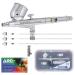 Master Airbrush Master Performance G233 Pro Set with 3 Nozzle Sets (0.2  0.3 & 0.5mm Needles  Fluid Tips and Air Caps) - Dual-Action Gravity Feed Airbrush  1/3 oz Cup  Cutaway Handle - How-to-Guide