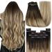Youngsee Clip in Extensions Balayage Blond Extensions Clip Balayage Brown to Blond Clip in Extensions Real Hair Balayage Hair Extensions Clip in Glow 35cg #2/6/25 cm (7PCs) 1-clip-2/6/24