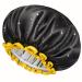 Mikimini Extra Large Black Shower Hoods (2-Pack) for Men & Women - Waterproof Thick Braids Reusable XL Bathroom Hair Protection with Bright Yellow Edge - Buy Online on SooperMarket.com