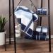 Lavish Home Oakville Velour 6-Piece Towel Set - Navy | 100% Cotton - Buy Online on SooperMarket.com