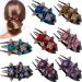 8 Pieces Rhinestone Double Flower Hair Clip 3.5 x 2 Inch Rhinestone Crystal Flower Hairpin Barrettes Crystal Glitter Hair Comb Claw for Women Girls Thick Long Hair