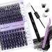 DIY Lash Extensions Set - Cluster Lashes with Eyeholder Bond & Seal - C3+C9-C Curl (12-16mm) Kit for At-Home Application - Buy Online on SooperMarket.com